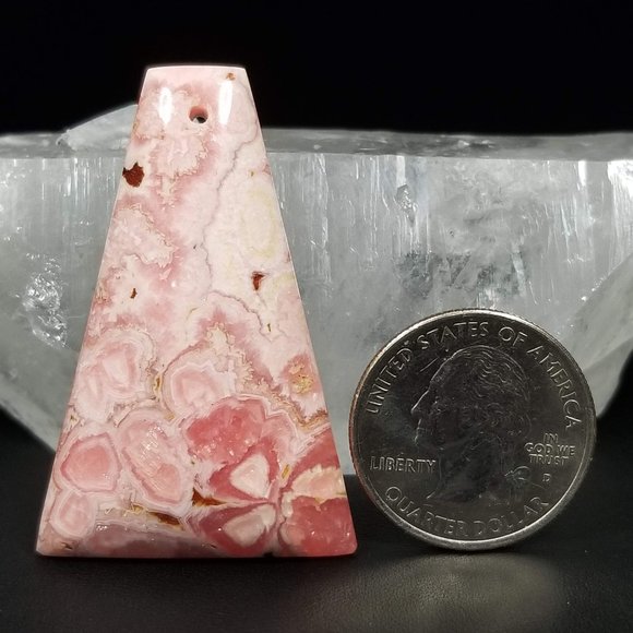Large Rhodochrosite Drilled gemstone * 47.62 x 31.02 x 6.17mm * RDC2D3 - Picture 3 of 14